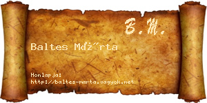 Baltes Márta névjegykártya