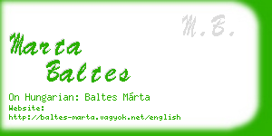 marta baltes business card